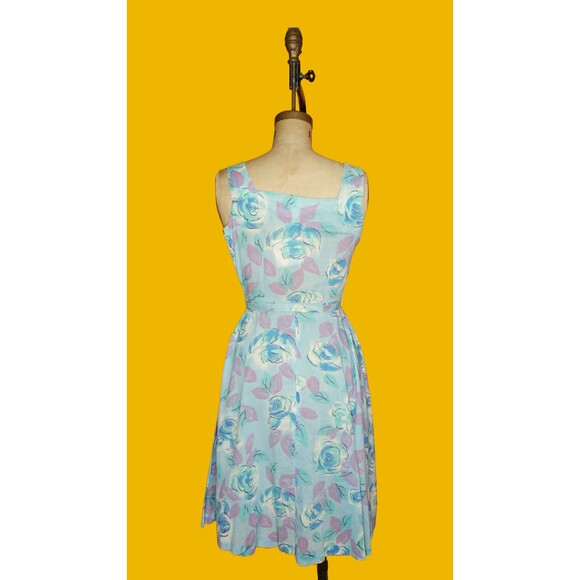 1940s-1950s MARC-EL Fashions of Miami Floral Dress W/Matching Belt. XS-S. As Is - Picture 3 of 10